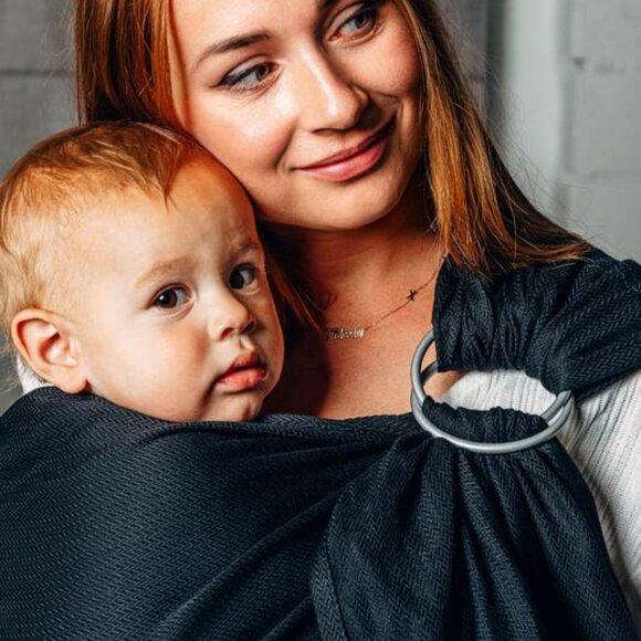 NWT Lenny Lamb Ring Sling Little Herringbone Black - Picture 3 of 3